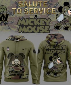 Washington Commanders x Mickey Mouse Veteran Hoodie 2024