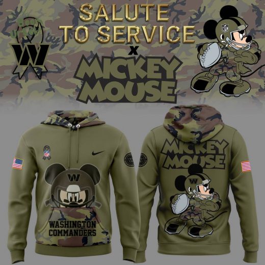 Washington Commanders x Mickey Mouse Veteran Hoodie 2024