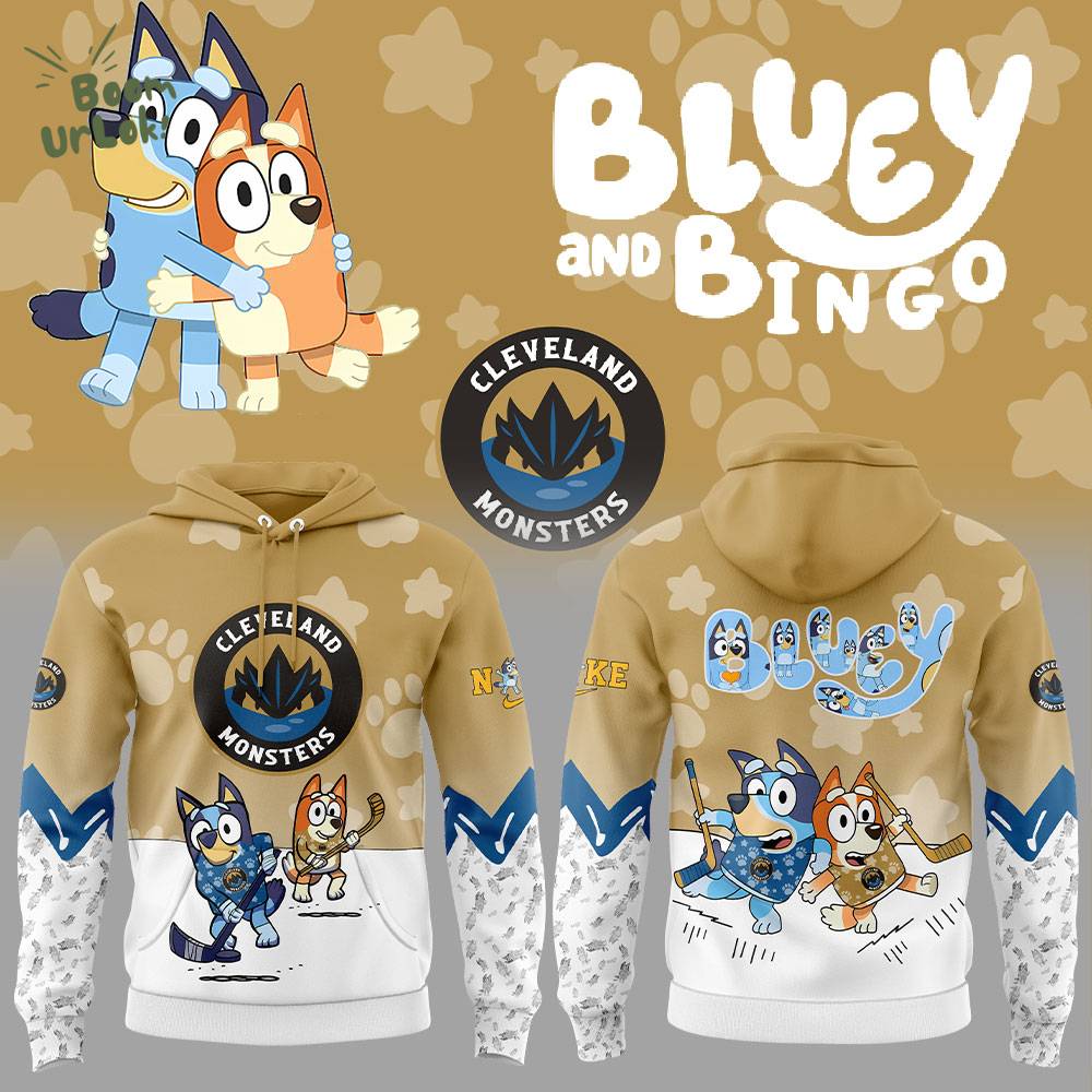 Cleveland Monsters Bluey and Bingo Limited Edition Hoodie Cleveland Monsters Bluey and Bingo Limited Edition Hoodie