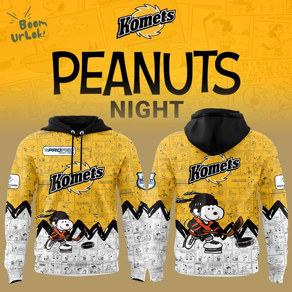 Fort Wayne Komets 75th Anniversary of Peanuts Yellow Limited Edition Hoodie Fort Wayne Komets 75th Anniversary of Peanuts Yellow Limited Edition Hoodie