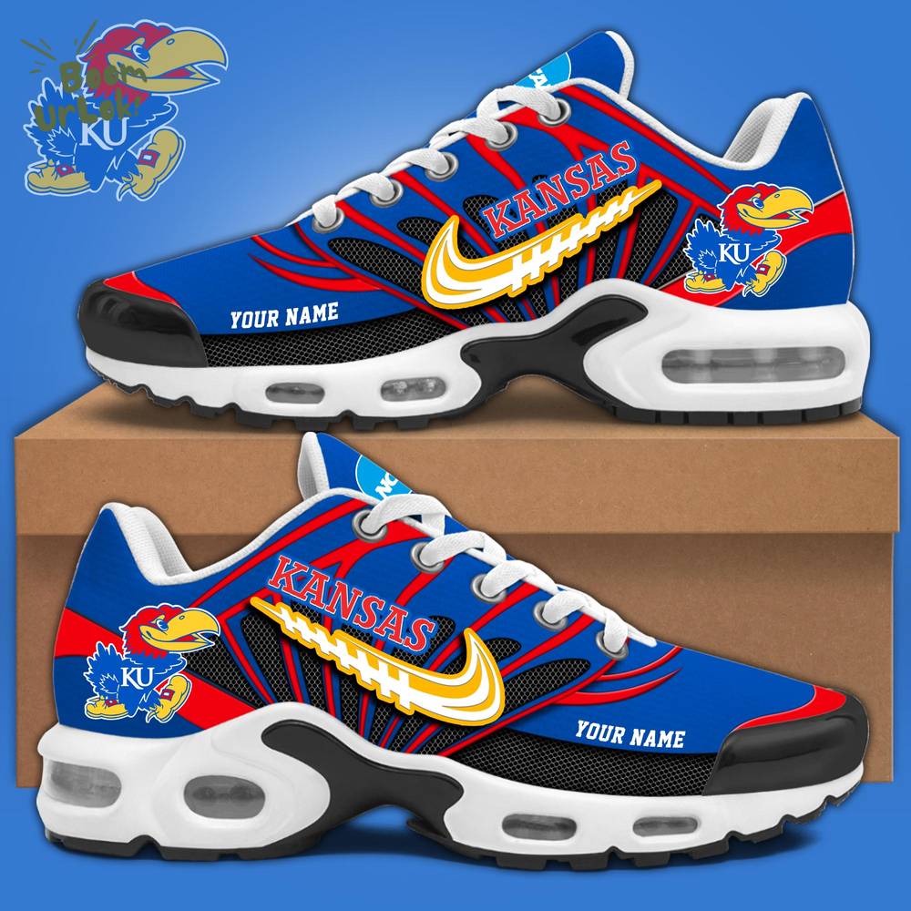 Kansas Jayhawks NCAA Air Max Plus Sneakers 2025 - Limited Edition Personalized Kansas Jayhawks NCAA Air Max Plus Sneakers 2025 - Limited Edition Personalized