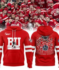Limited Edition BU Men’s Hockey 2025 Beanpot MVP Champions Hoodie