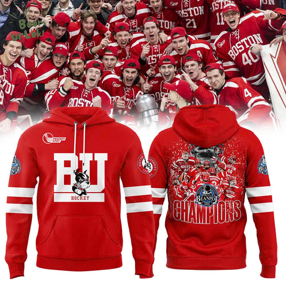 Limited Edition BU Men’s Hockey 2025 Beanpot MVP Champions Hoodie Limited Edition BU Men’s Hockey 2025 Beanpot MVP Champions Hoodie