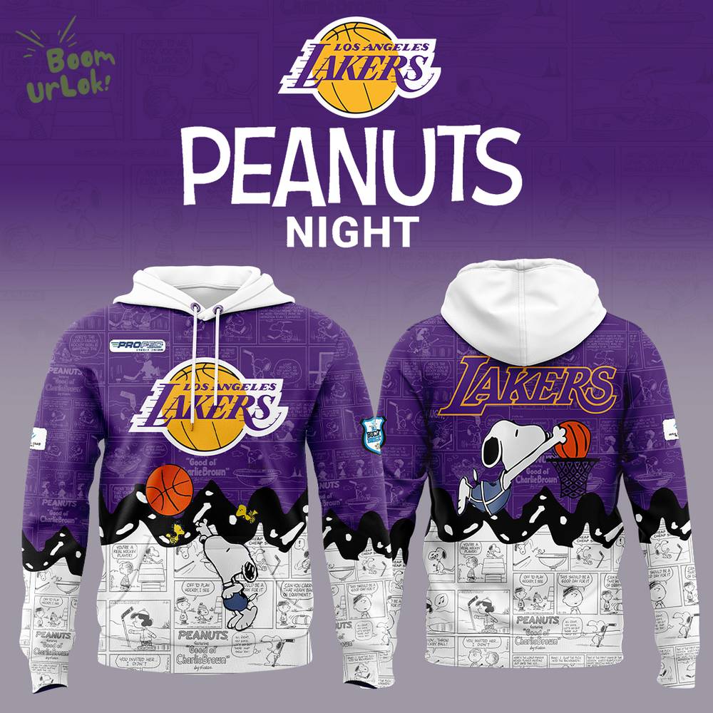 Los Angeles Lakers 75th Anniversary of Peanuts Limited Edition Hoodie Los Angeles Lakers 75th Anniversary of Peanuts Limited Edition Hoodie
