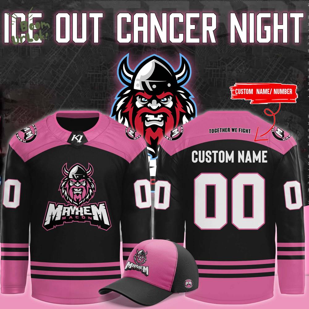 Macon Mayhem x Ice Out Cancer Night NHL Jersey - Charity Support Gear Macon Mayhem x Ice Out Cancer Night NHL Jersey - Charity Support Gear