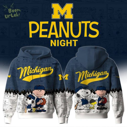 Michigan Wolverines x Peanuts Night Hoodie “Celebrating the 75th Anniversary of Peanuts” Limited Edition