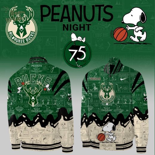 Milwaukee Bucks 75th Anniversary of Peanuts Limited Edition Bomber Jacket