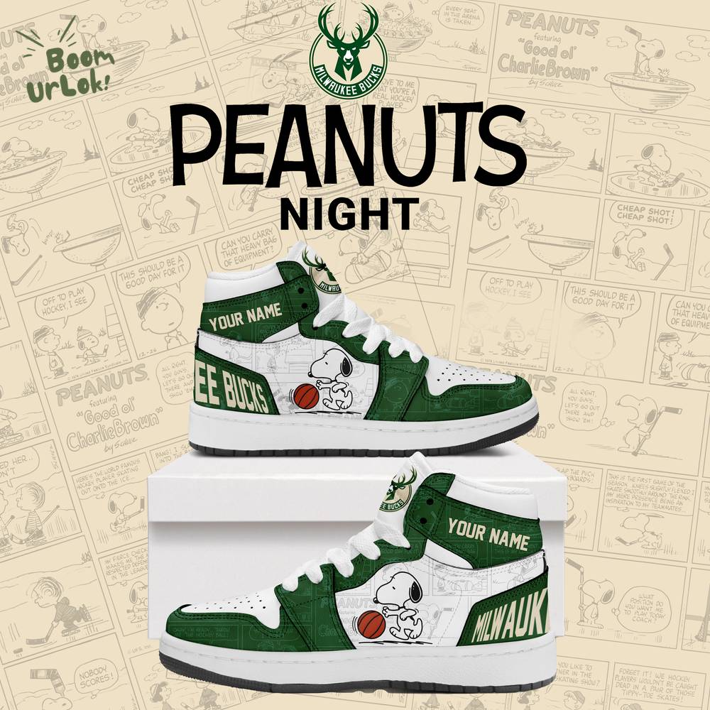 Milwaukee Bucks 75th Anniversary of Peanuts Limited Edition Sweatshirt Milwaukee Bucks 75th Anniversary of Peanuts Limited Edition Sweatshirt