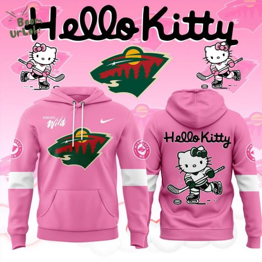 Minnesota Wild x Hello Kitty Night Pink Version Hoodie Limited Edition