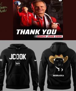 Nebraska Volleyball 2025 Coach John Cook Black Hoodie – Limited Edition