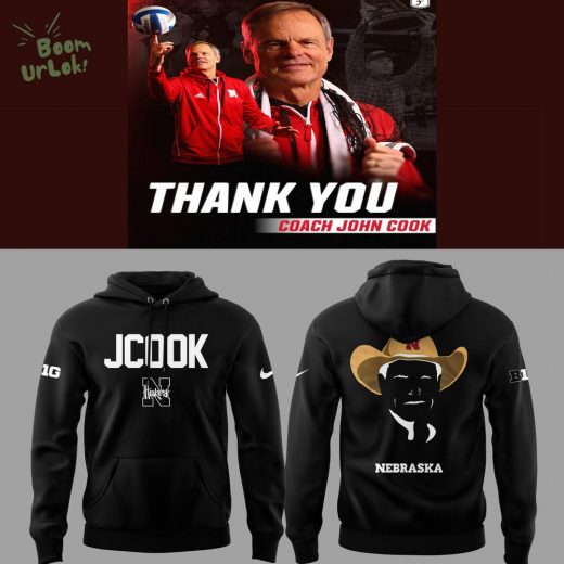 Nebraska Volleyball 2025 Coach John Cook Black Hoodie – Limited Edition