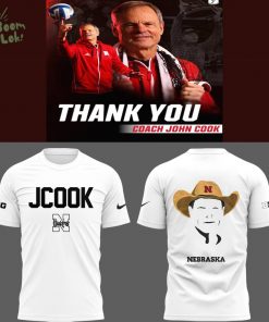 Nebraska Volleyball 2025 Coach John Cook Limited White T-shirt