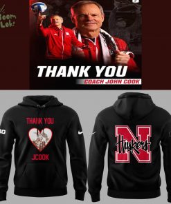 Nebraska Volleyball 2025 Thanks Coach John Cook Black Hoodie – Limited Edition