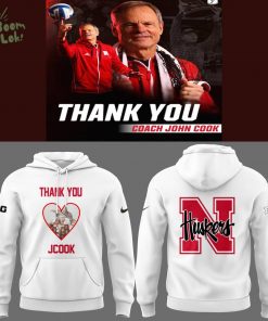 Nebraska Volleyball 2025 Thanks Coach John Cook White Hoodie – Limited Edition
