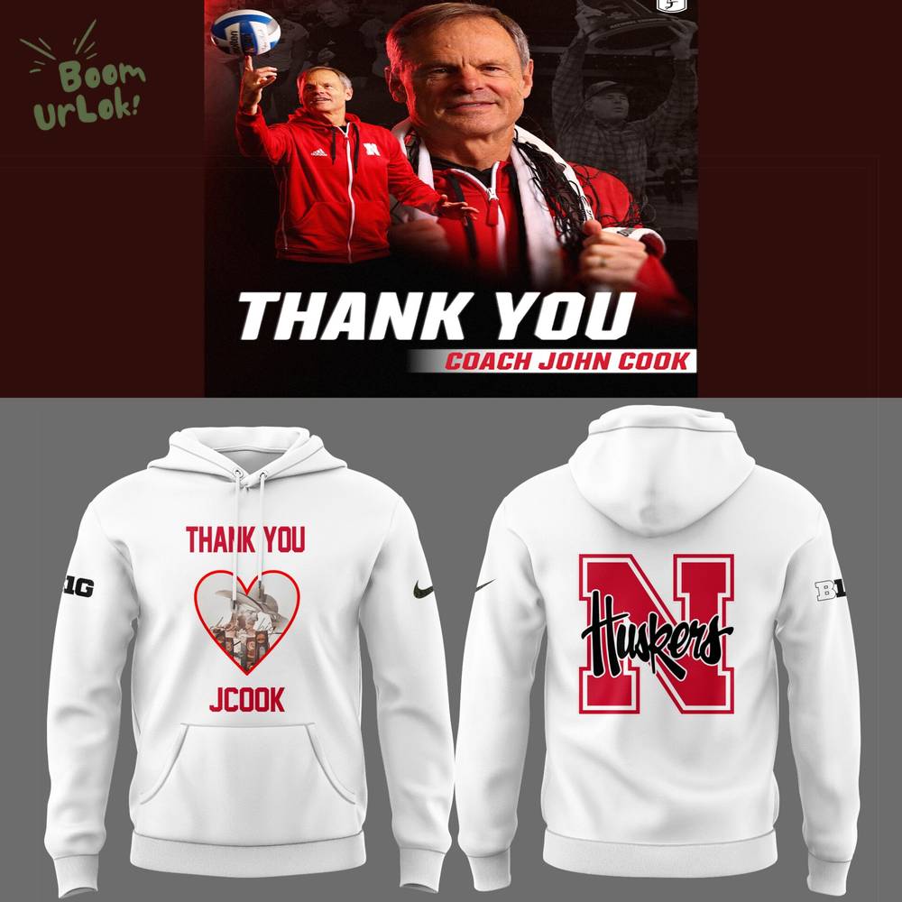 Nebraska Volleyball 2025 Thanks Coach John Cook White Hoodie - Limited Edition Nebraska Volleyball 2025 Thanks Coach John Cook White Hoodie - Limited Edition