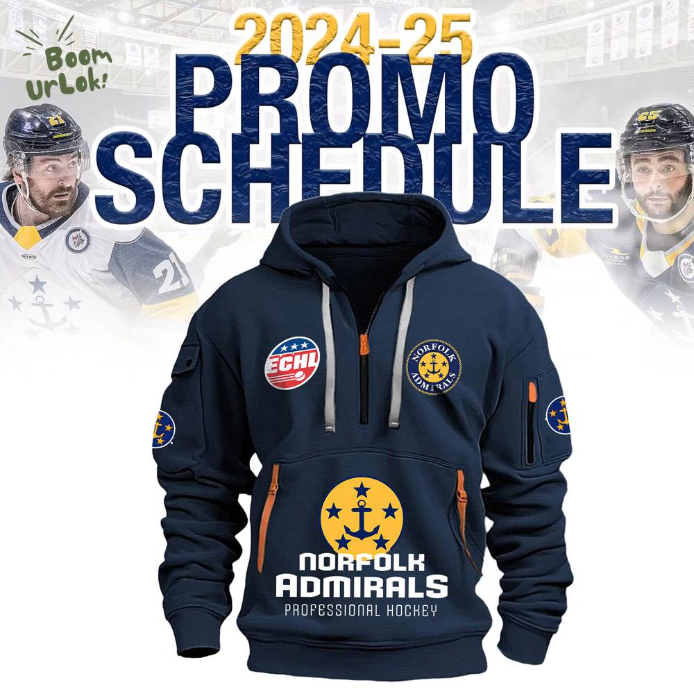 Norfolk Admirals New 2025 Promo Schedule Hoodie Limited Edition Norfolk Admirals New 2025 Promo Schedule Hoodie Limited Edition