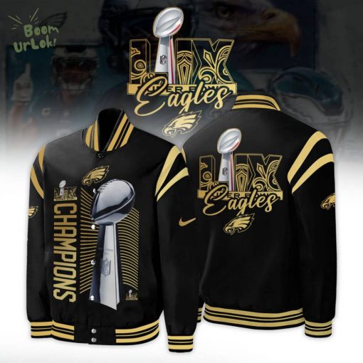 Philadelphia Eagles Super Bowl LIX Champions Nike Limited Edition Black and Gold Jacket – 2025