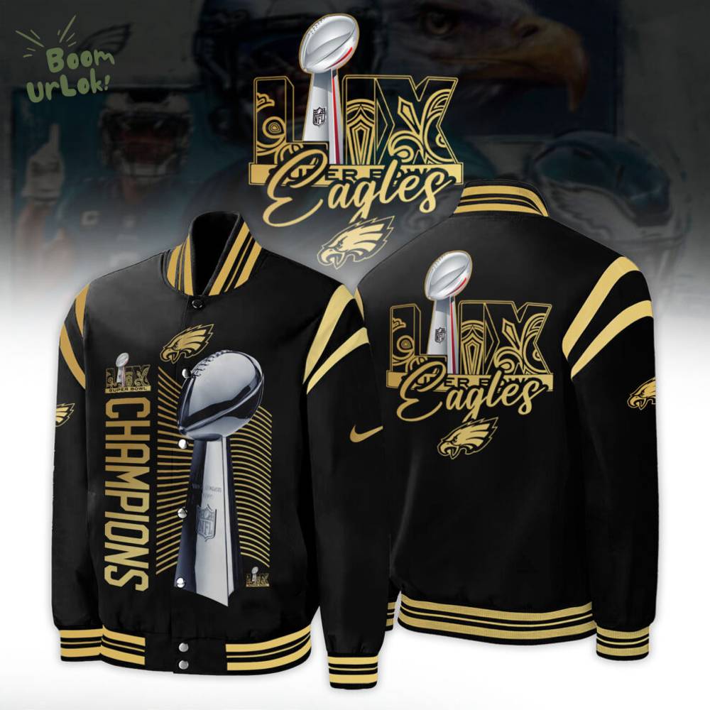 Philadelphia Eagles Super Bowl LIX Champions Nike Limited Edition Black and Gold Jacket – 2025 Philadelphia Eagles Super Bowl LIX Champions Nike Limited Edition Black and Gold Jacket – 2025