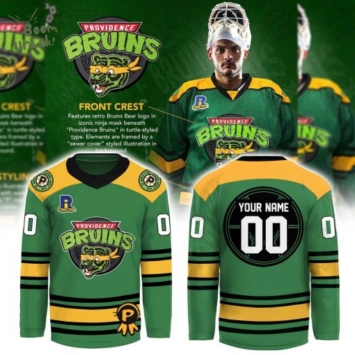 Providence Bruins Turtle Powered RI Comic Combo Hockey Jersey – Limited Edition