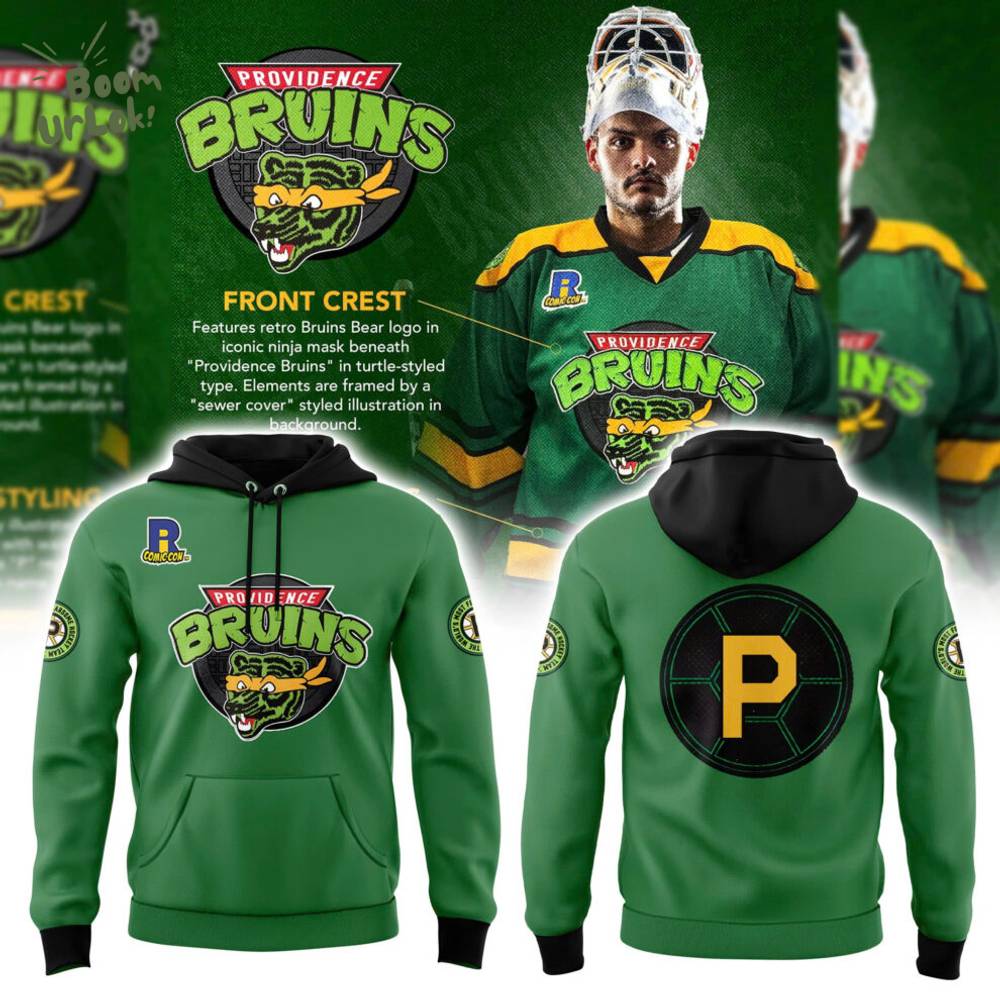 Providence Bruins Turtle Powered RI Comic Hoodie - Fan Edition Providence Bruins Turtle Powered RI Comic Hoodie - Fan Edition