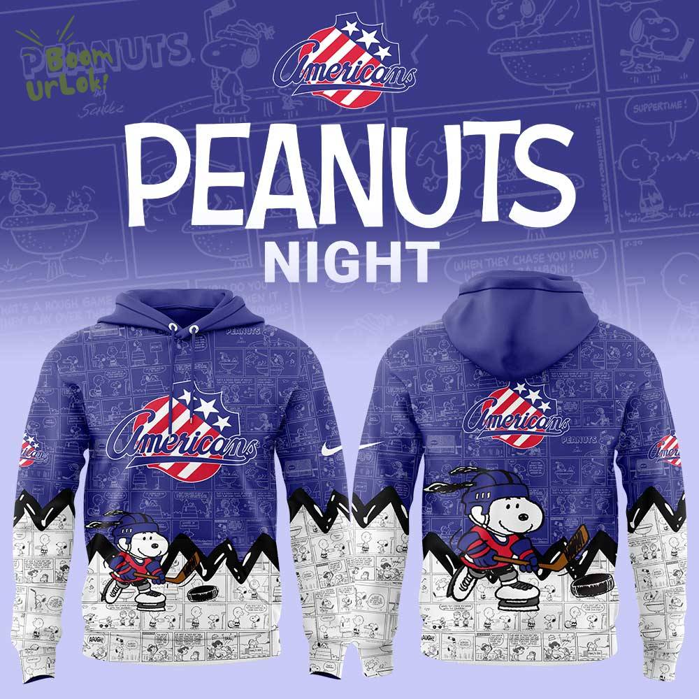 Rochester Americans 75th Anniversary of Peanuts Hoodie - NHL Peanuts Fan Gear Rochester Americans 75th Anniversary of Peanuts Hoodie - NHL Peanuts Fan Gear