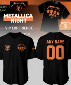 San Francisco Giants MLB 2025 Limited Edition Giants x Metallica Black Custom Baseball Jersey