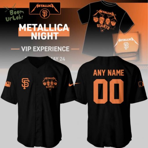 San Francisco Giants MLB 2025 Limited Edition Giants x Metallica Black Custom Baseball Jersey