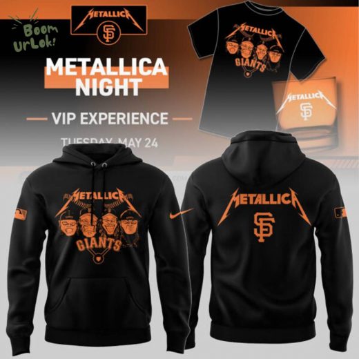 San Francisco Giants MLB 2025 Limited Edition Giants x Metallica Black Hoodie – Music & Sports Apparel