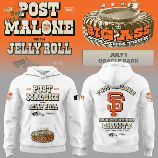 San Francisco Giants MLB 2025 Limited Edition Giants x Post Malone Big Ass Stadium Tour Black Hoodie