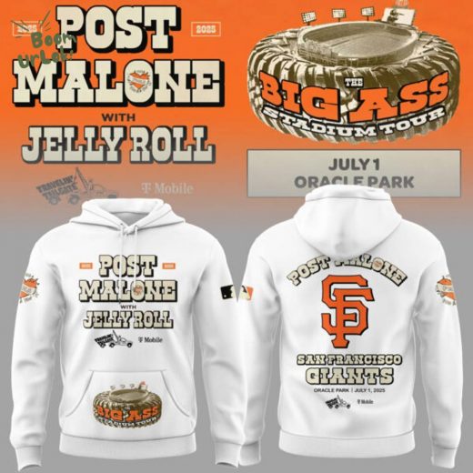 San Francisco Giants MLB 2025 Limited Edition Giants x Post Malone Big Ass Stadium Tour Black Hoodie