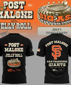 San Francisco Giants MLB 2025 Limited Edition Giants x Post Malone Big Ass Stadium Tour Black T-Shirt – Music & Sports Fans Gear