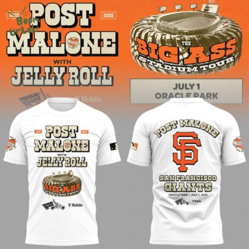 San Francisco Giants MLB 2025 Limited Edition Giants x Post Malone Big Ass Stadium Tour T-Shirt