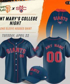 San Francisco Giants MLB 2025 Limited Edition Giants x Saint Mary’s College Night Custom Baseball Jersey
