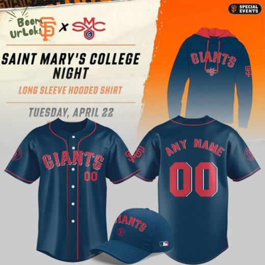 San Francisco Giants MLB 2025 Limited Edition Giants x Saint Mary’s College Night Custom Baseball Jersey