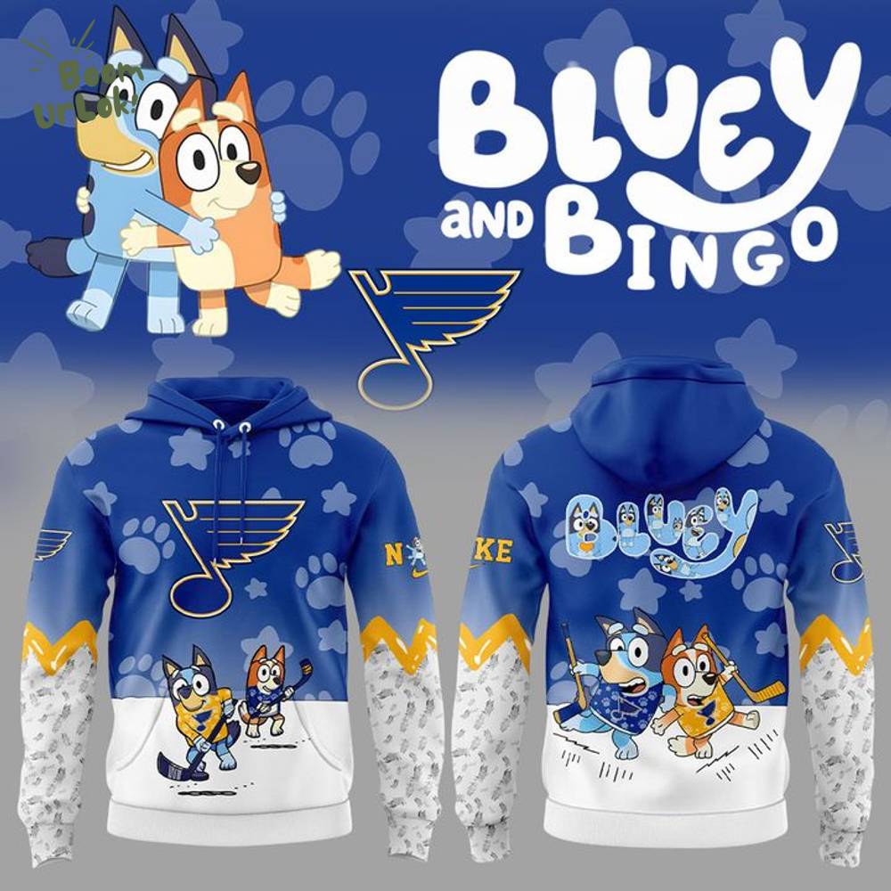 St. Louis Blues Bluey and Bingo Hoodie Limited Edition St. Louis Blues Bluey and Bingo Hoodie Limited Edition