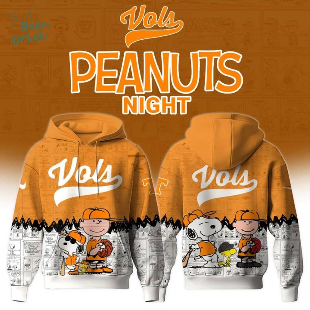 Tennessee Volunteers Baseball x Peanuts Night Hoodie Limited Edition Tennessee Volunteers Baseball x Peanuts Night Hoodie Limited Edition