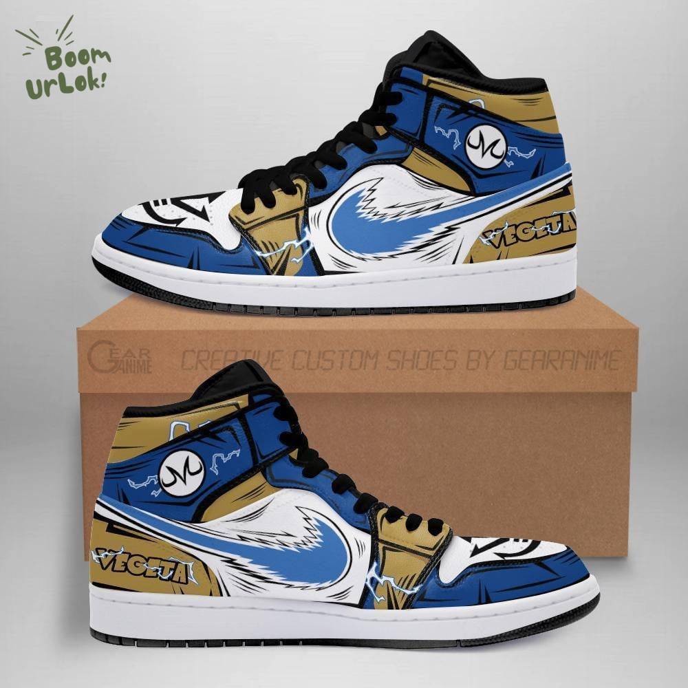Vegeta AJ1 Sneakers Custom Ki Blast Blue Limited Edition Vegeta AJ1 Sneakers Custom Ki Blast Blue Limited Edition