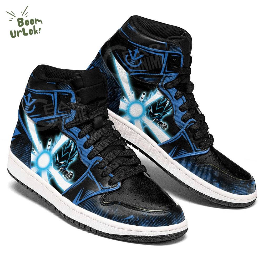Vegeta Blue AJ1 Sneakers Anime Aura Blast Limited Edition Vegeta Blue AJ1 Sneakers Anime Aura Blast Limited Edition