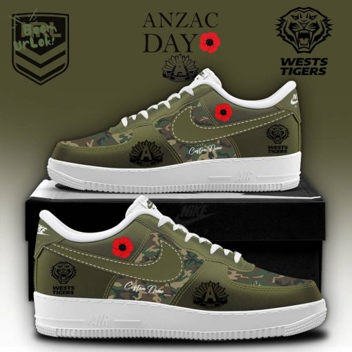 Wests Tigers 2025 ANZAC Day Personalized Shoes AF1 – Custom Air Force 1 Shoes