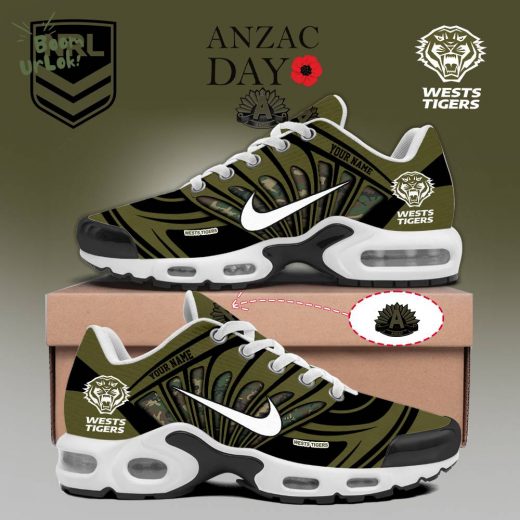 Wests Tigers 2025 ANZAC Day Personalized Shoes Air Max – Custom Sports Shoes