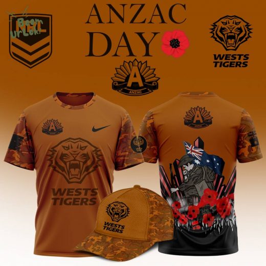 Wests Tigers ANZAC Day 2025 T-Shirt – Custom Sports Apparel