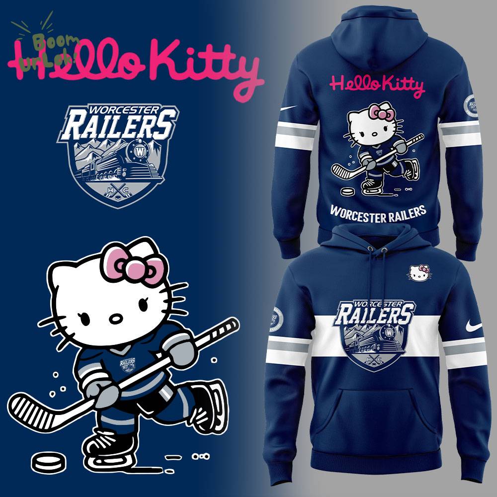 Worcester Railers x Hello Kitty Hoodie - Limited Edition Hockey & Hello Kitty Apparel Worcester Railers x Hello Kitty Hoodie - Limited Edition Hockey & Hello Kitty Apparel