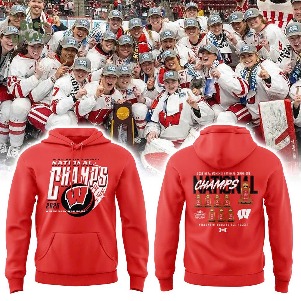 Badgers 2025 Women’s Hockey Tournament Champions Hoodie Badgers 2025 Women’s Hockey Tournament Champions Hoodie