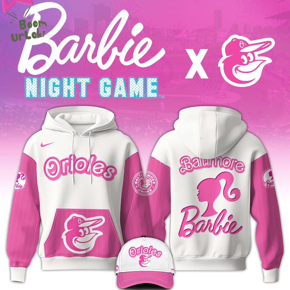 Baltimore Orioles MLB x Barbie Night Game Limited Edition Hoodie 2025 Baltimore Orioles MLB x Barbie Night Game Limited Edition Hoodie 2025