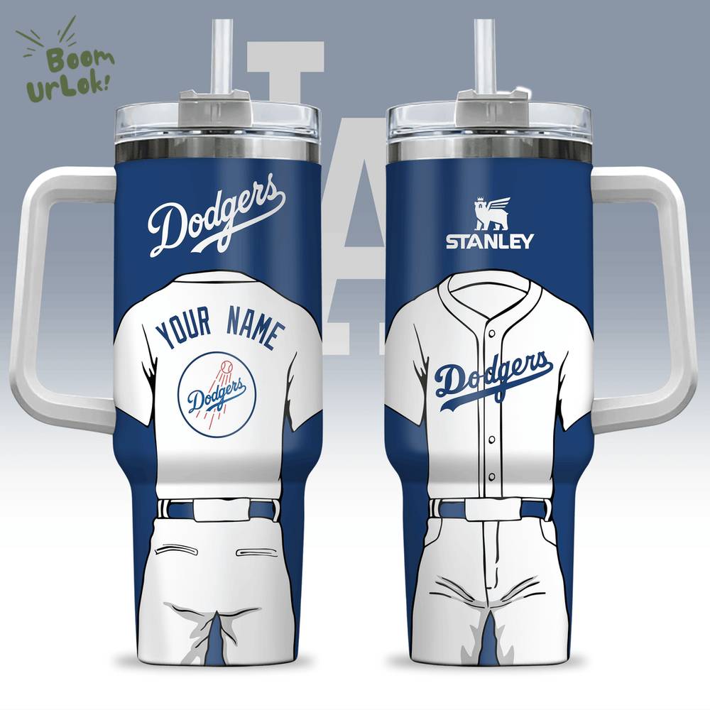 Custom Los Angeles Baseball 40oz Tumbler With Transparent Lid Custom Los Angeles Baseball 40oz Tumbler With Transparent Lid