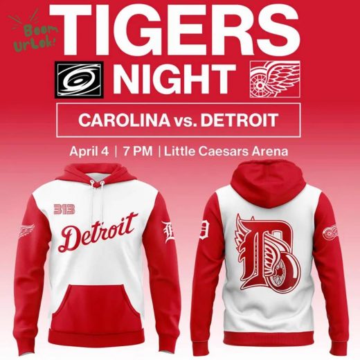 Detroit Red Wings Heritage Limited Edition Tiger Night April 4 at Little Caesars Arena Hoodie
