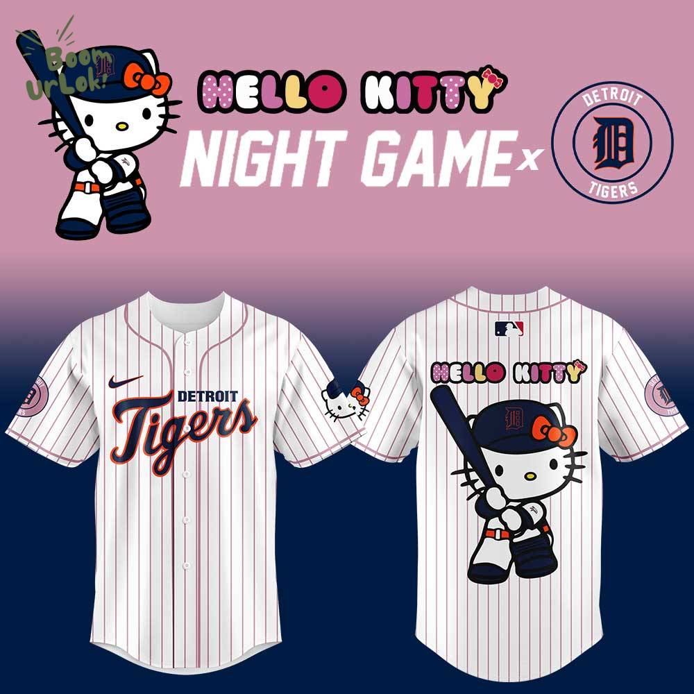 Detroit Tigers x Hello Kitty Night Game Baseball Jersey 2025 Detroit Tigers x Hello Kitty Night Game Baseball Jersey 2025