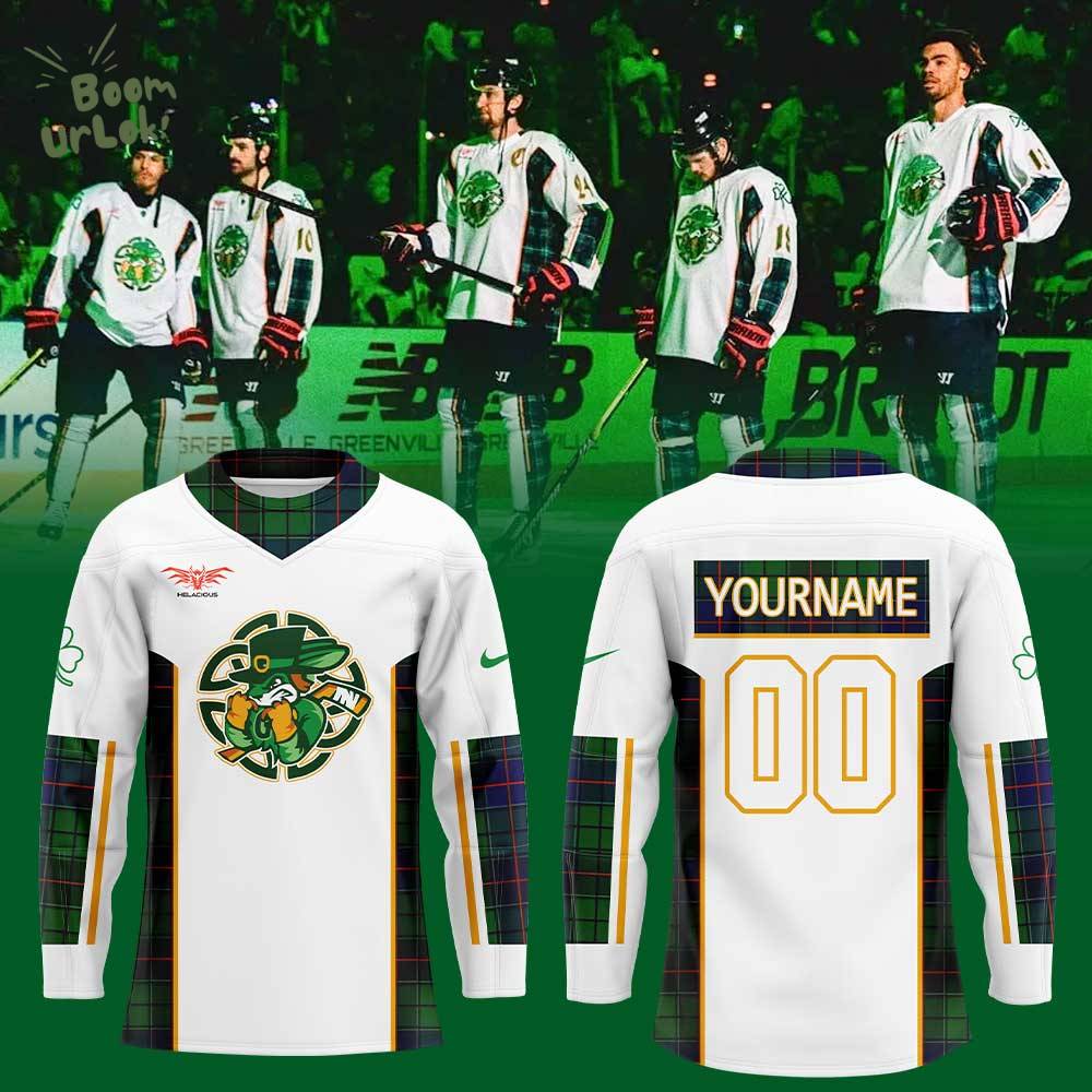 Greenville Swamp Rabbits St. Patrick’s Day Uniform Custom Name, Number For Fans Hockey Jersey Greenville Swamp Rabbits St. Patrick’s Day Uniform Custom Name, Number For Fans Hockey Jersey