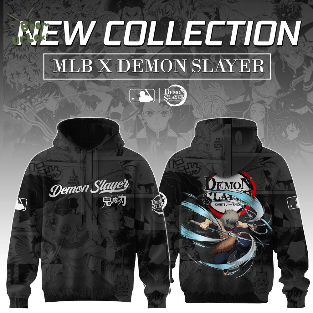 Hashibira Inosuke Demon Slayer x MLB Baseball Hoodie Editions Limited Hashibira Inosuke Demon Slayer x MLB Baseball Hoodie Editions Limited