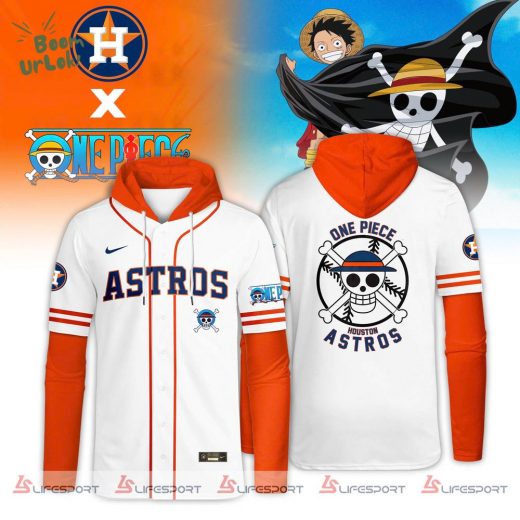 Houston Astros x One Piece Luffy Baseball Hooded Jersey Limited Edition 2025